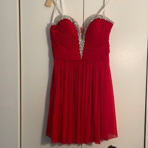 Size 10 Jovani Red Mini Dress